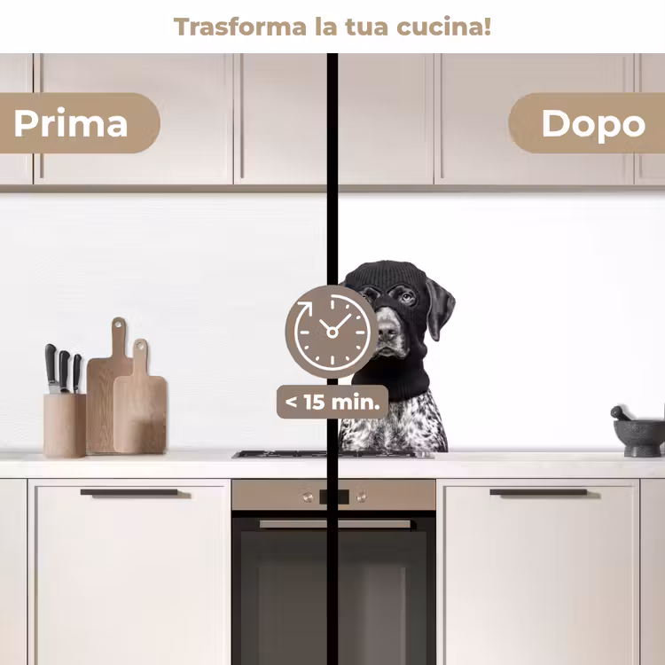 Schienale cucina - Cani - passamontagna - Nero - bianco — 3