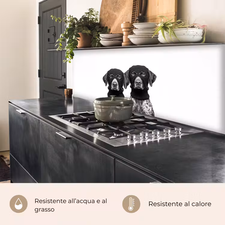 Schienale cucina - Cani - passamontagna - Nero - bianco — 5