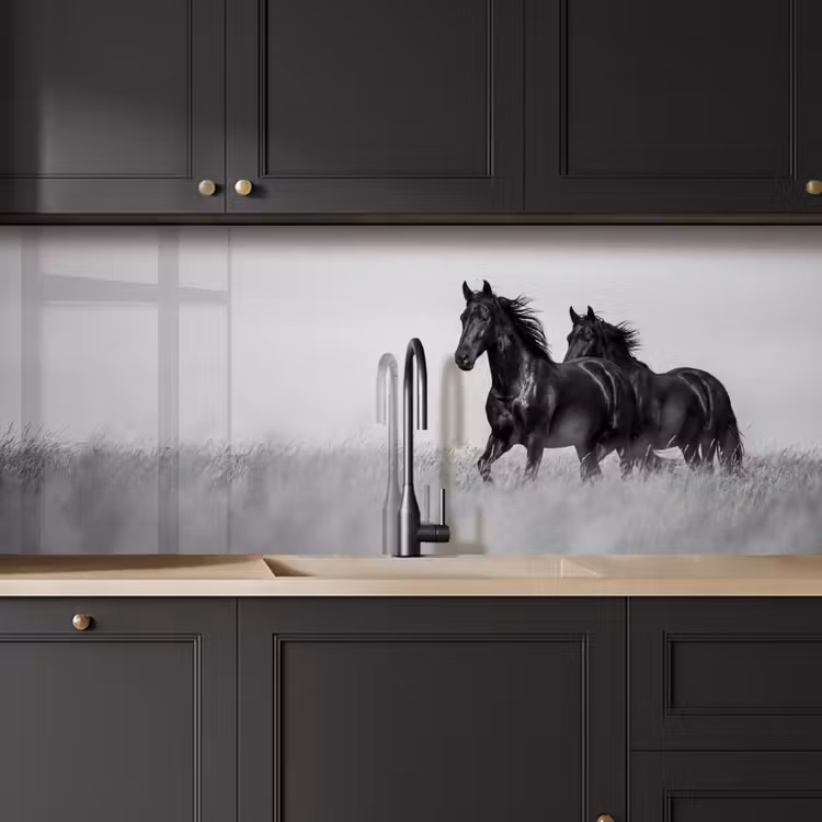 Schienale cucina - Cavalli - Erba - Nero - Bianco — 6