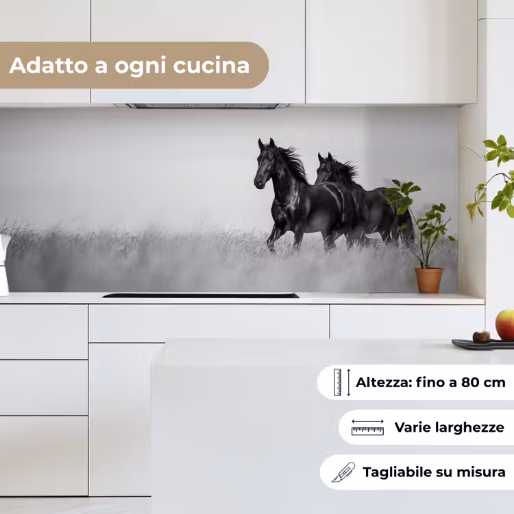 Schienale cucina - Cavalli - Erba - Nero - Bianco — 7