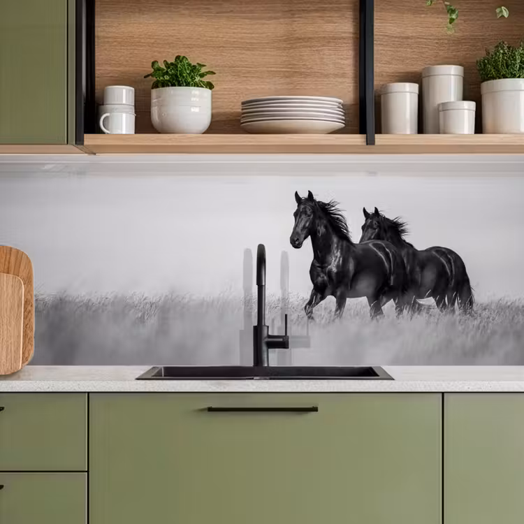 Schienale cucina - Cavalli - Erba - Nero - Bianco — 8