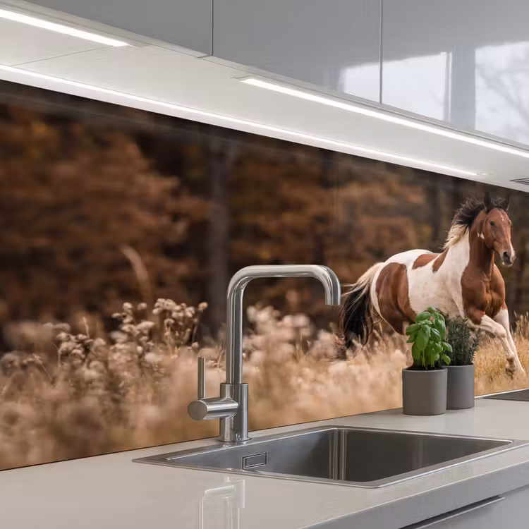 Schienale cucina - Cavallo - Marrone - Erba — 2