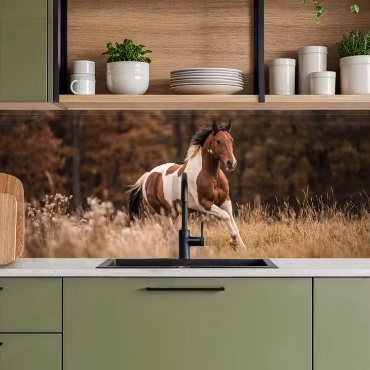 Schienale cucina - Cavallo - Marrone - Erba — 8