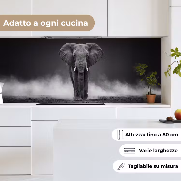 Schienale cucina - Elefante - Nero - Bianco - Fumo — 7