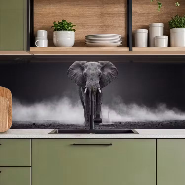 Schienale cucina - Elefante - Nero - Bianco - Fumo — 8