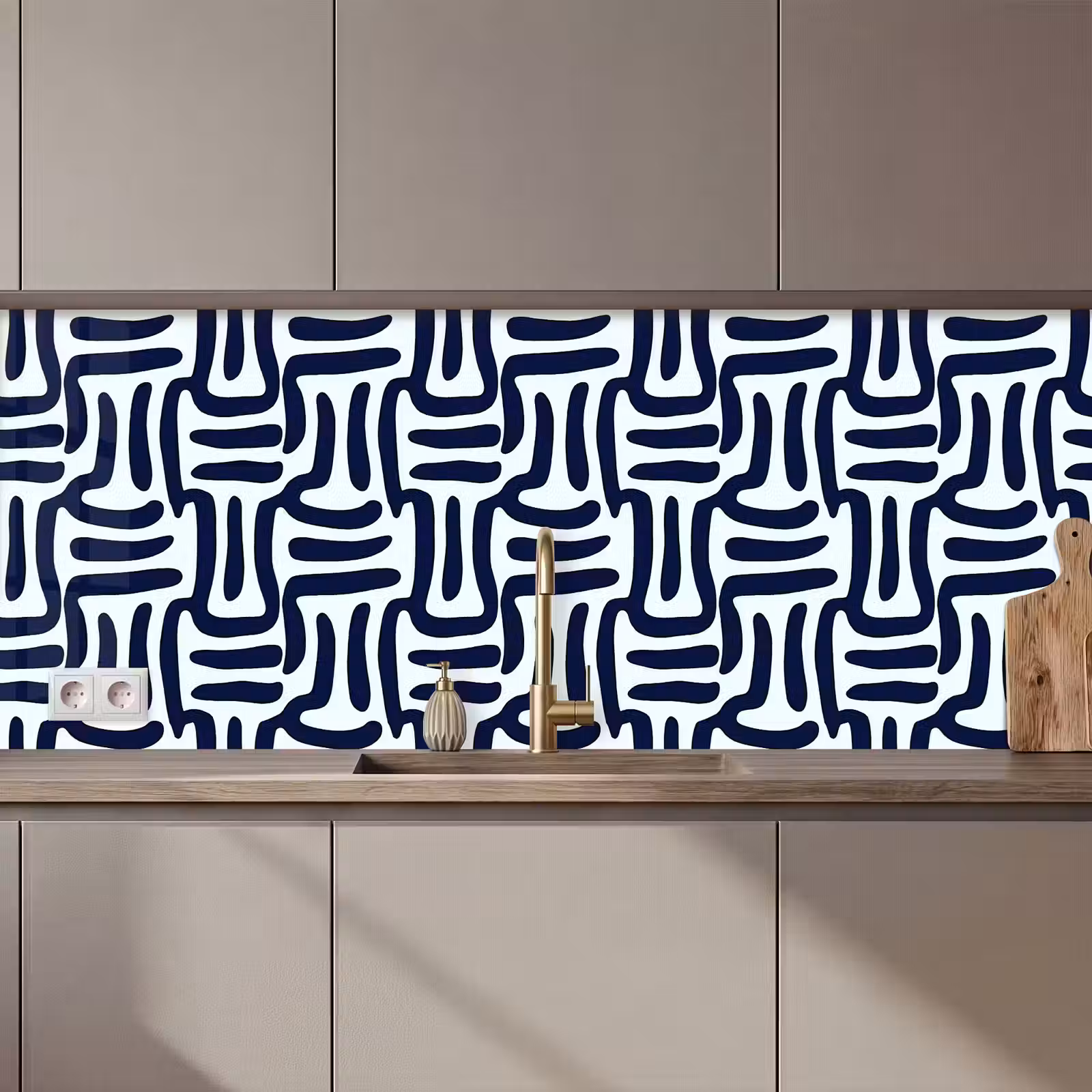 Schienale cucina - Astratto - Moderno - Blu — 1