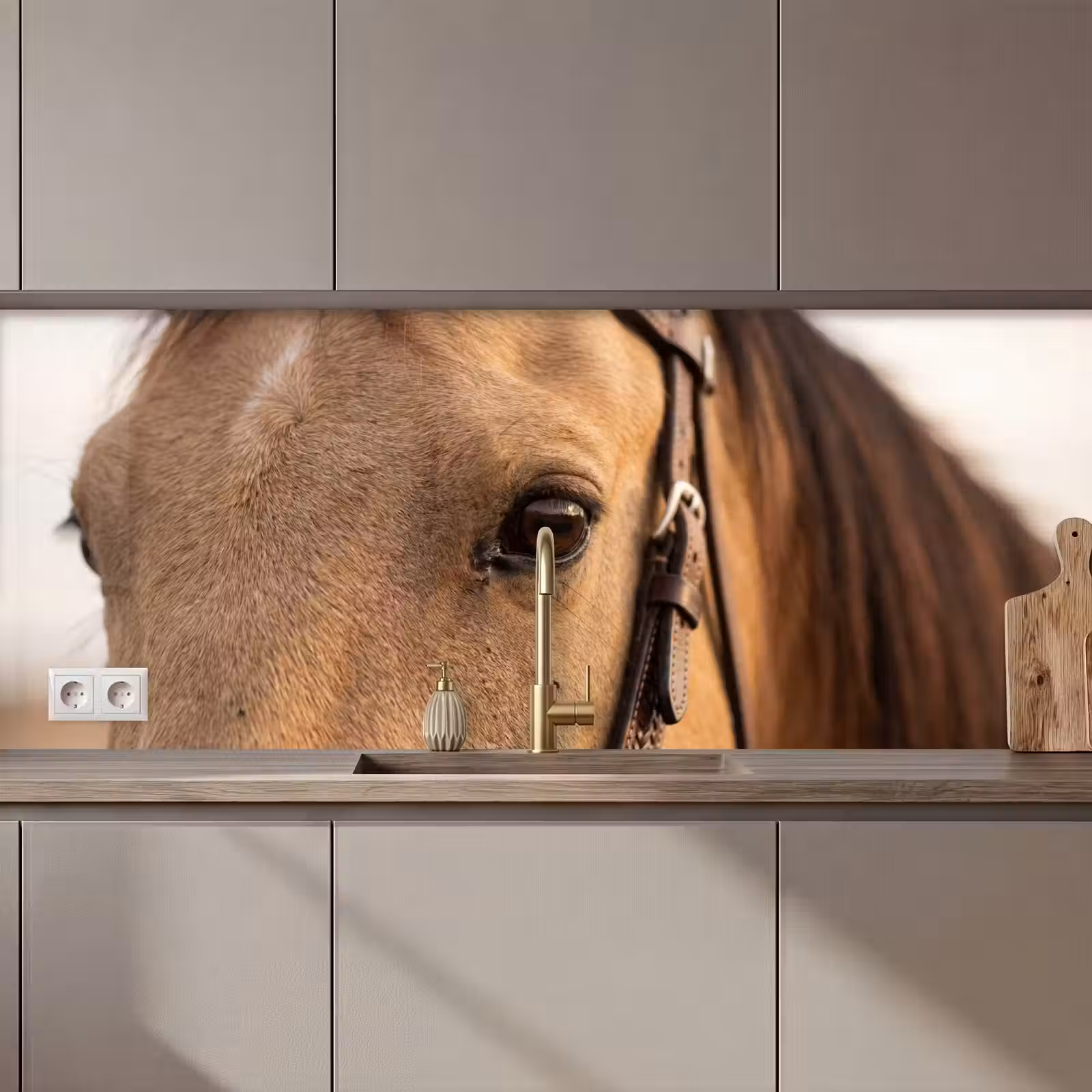 Schienale cucina - Cavallo - Occhio - Marrone — 1