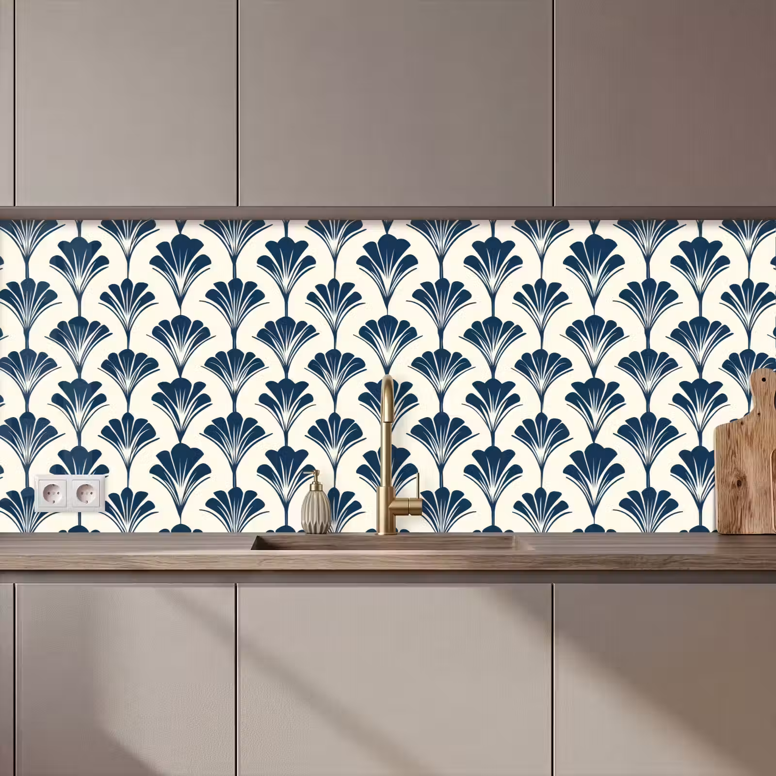 Schienale cucina - Classico - Motivo - Blu — 1