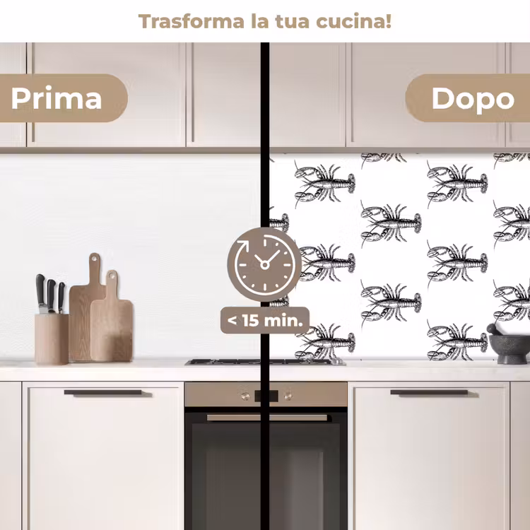 Schienale cucina - Aragoste - Nero - Modello — 3