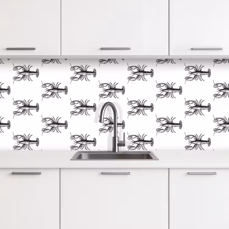 Schienale cucina - Aragoste - Nero - Modello — 4