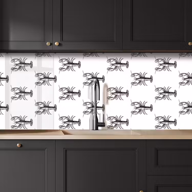 Schienale cucina - Aragoste - Nero - Modello — 6