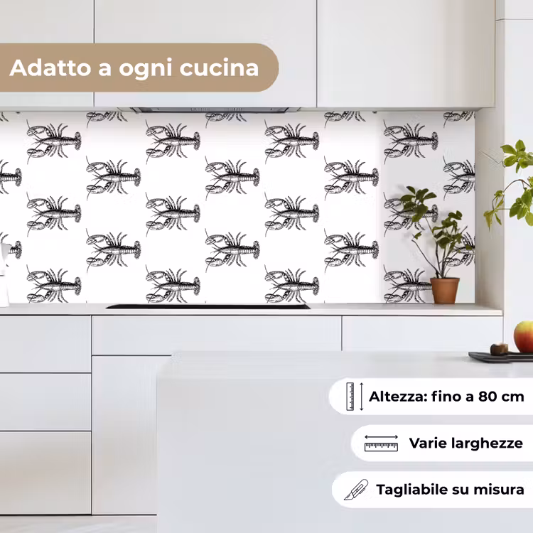 Schienale cucina - Aragoste - Nero - Modello — 7