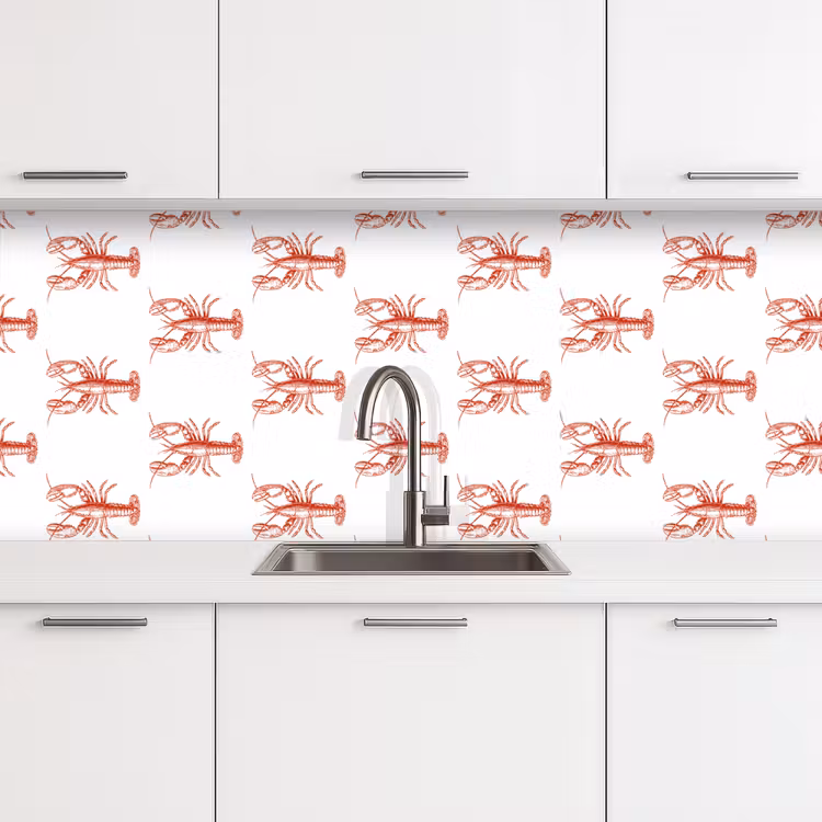 Schienale cucina - Aragoste - Rosso - Modello — 4