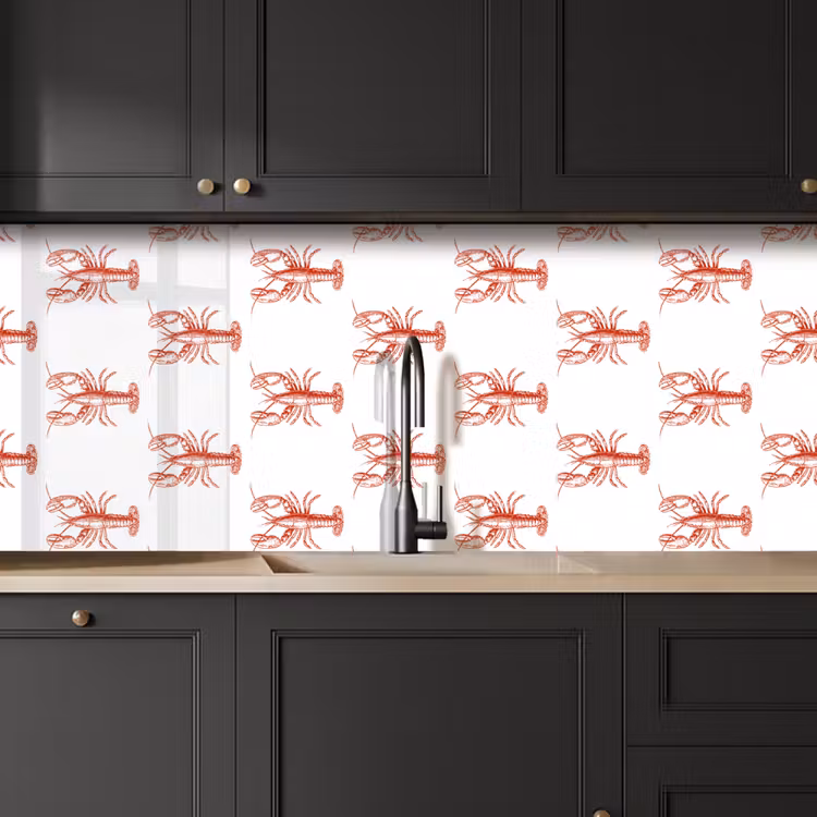 Schienale cucina - Aragoste - Rosso - Modello — 6