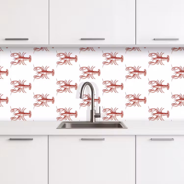 Schienale cucina - Aragoste - Rosso scuro - Modello — 4