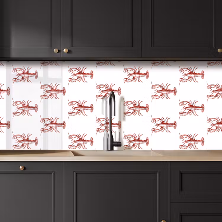 Schienale cucina - Aragoste - Rosso scuro - Modello — 6
