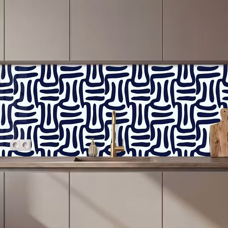 Schienale cucina - Astratto - Moderno - Blu — 1