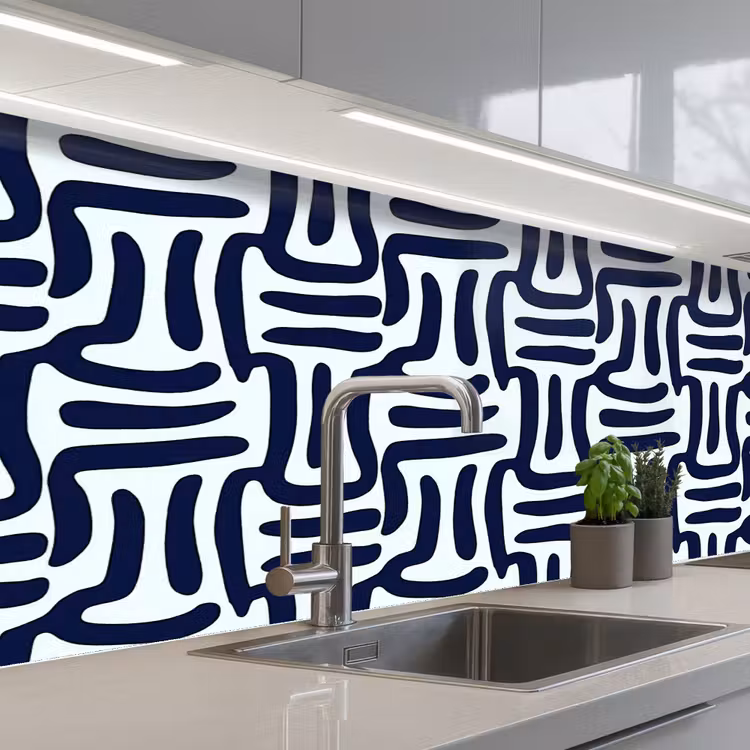 Schienale cucina - Astratto - Moderno - Blu — 2