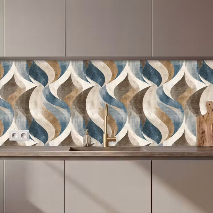 Schienale cucina - Astratto - Onde - Colorato — 1