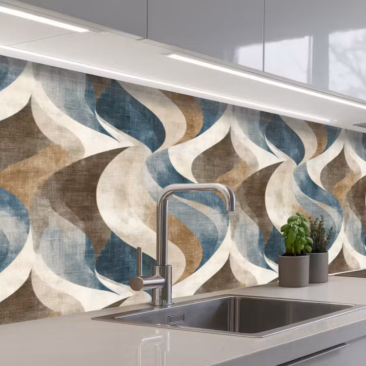 Schienale cucina - Astratto - Onde - Colorato — 2
