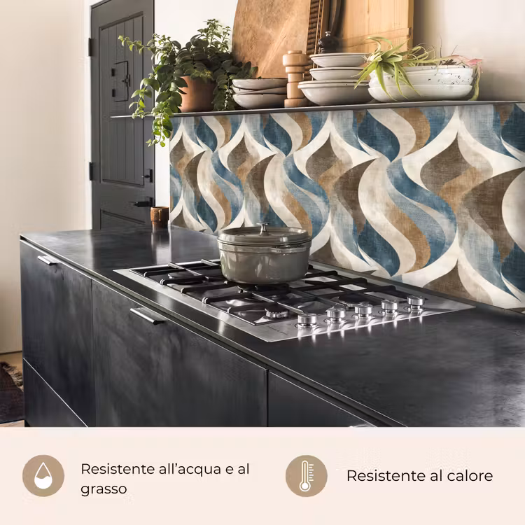 Schienale cucina - Astratto - Onde - Colorato — 5