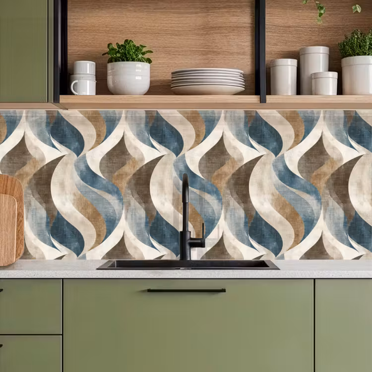 Schienale cucina - Astratto - Onde - Colorato — 8