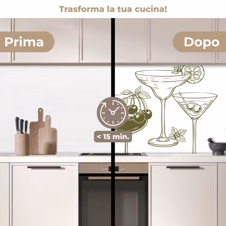 Schienale cucina - Bicchieri - Cocktail - Verde — 3