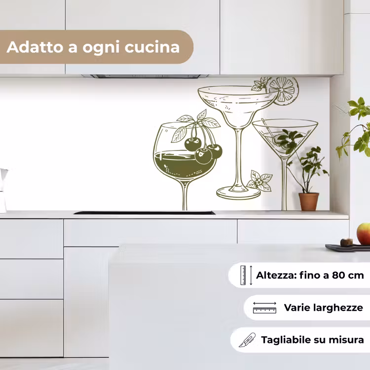 Schienale cucina - Bicchieri - Cocktail - Verde — 7