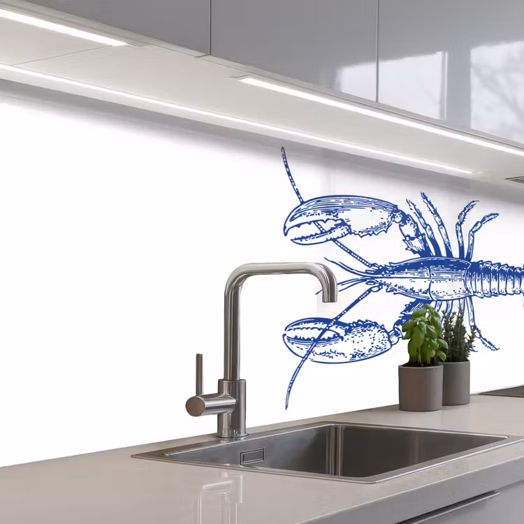 Schienale cucina - Blu - Cancro - Bianco — 2