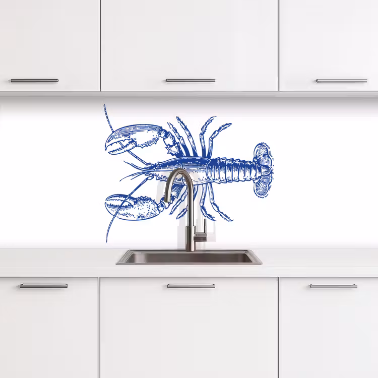 Schienale cucina - Blu - Cancro - Bianco — 4