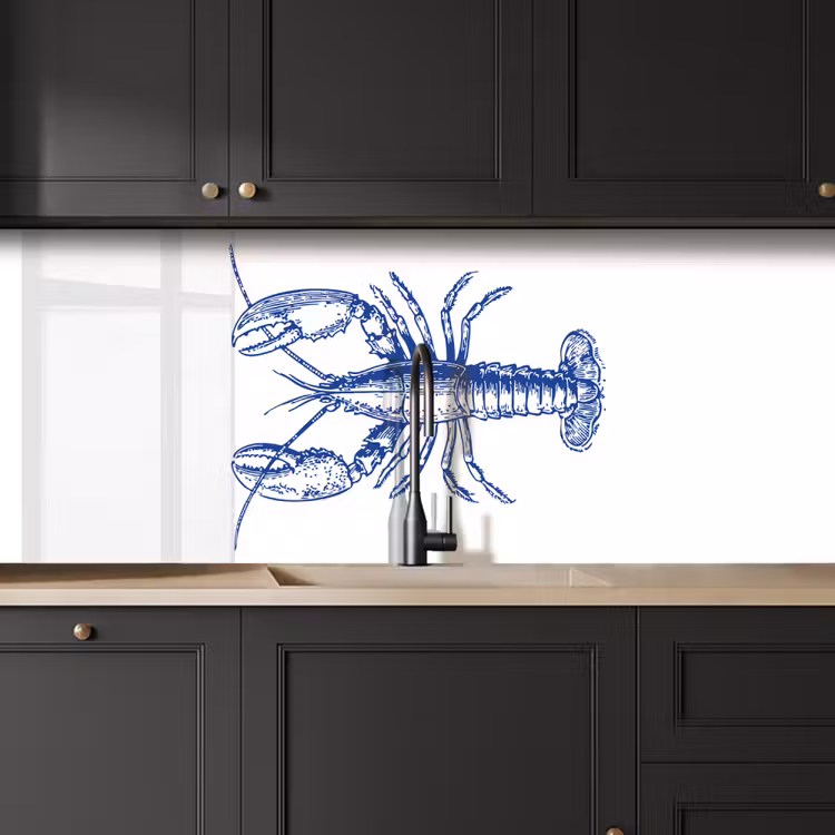 Schienale cucina - Blu - Cancro - Bianco — 6