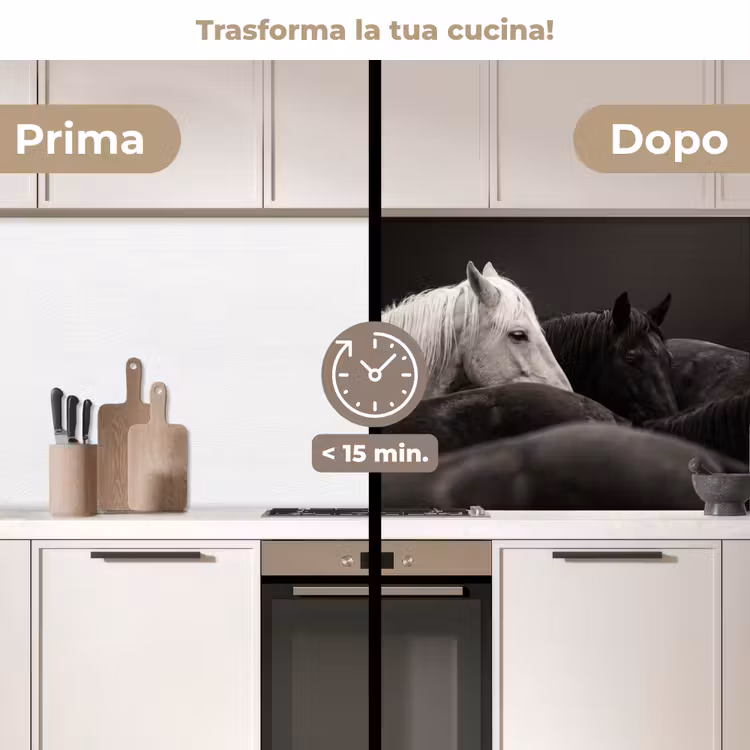 Schienale cucina - Cavalli - Nero - Bianco - Branco — 3