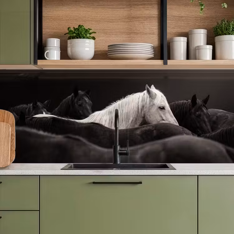 Schienale cucina - Cavalli - Nero - Bianco - Branco — 8