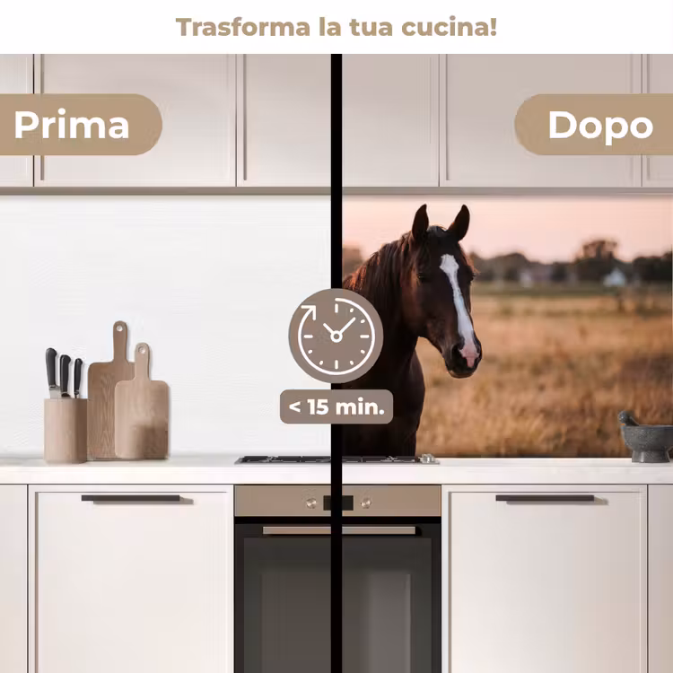 Schienale cucina - Cavallo - Tramonto - Marrone — 3
