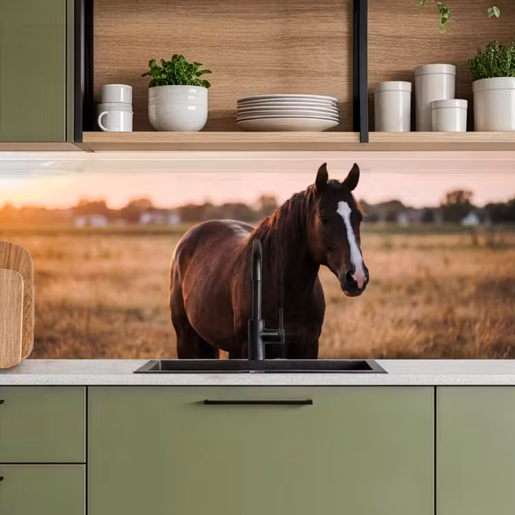 Schienale cucina - Cavallo - Tramonto - Marrone — 8