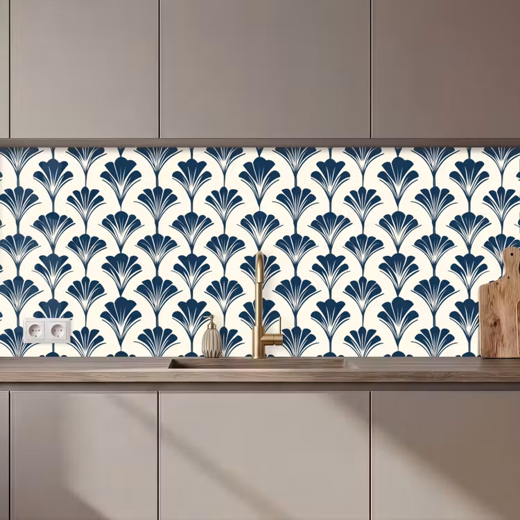 Schienale cucina - Classico - Motivo - Blu — 1
