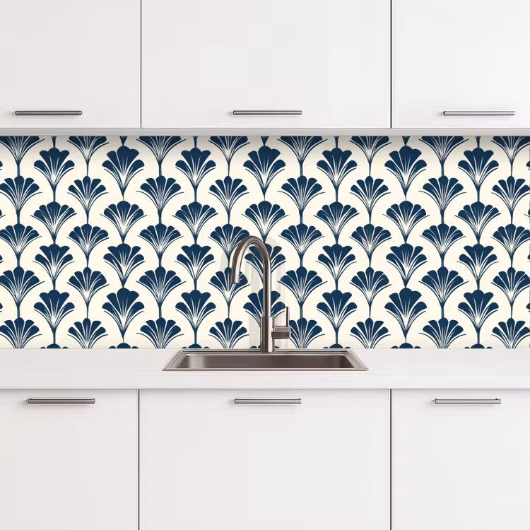 Schienale cucina - Classico - Motivo - Blu — 4