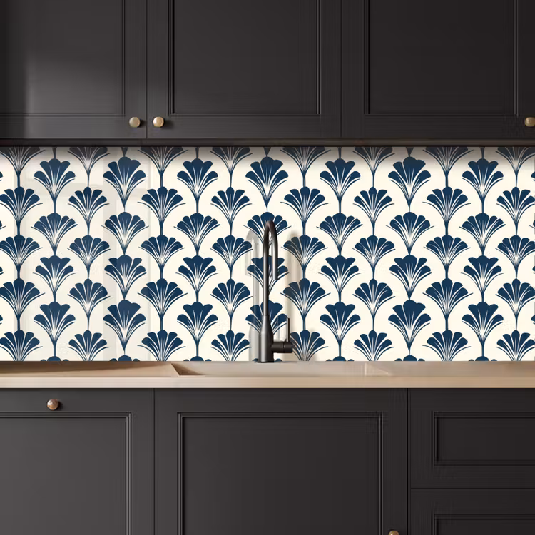 Schienale cucina - Classico - Motivo - Blu — 6