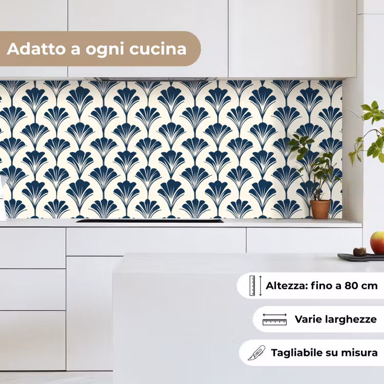 Schienale cucina - Classico - Motivo - Blu — 7