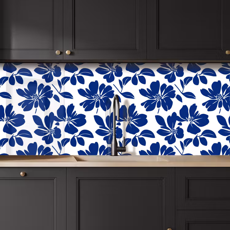 Schienale cucina - Floreale - Moderno - Blu — 6