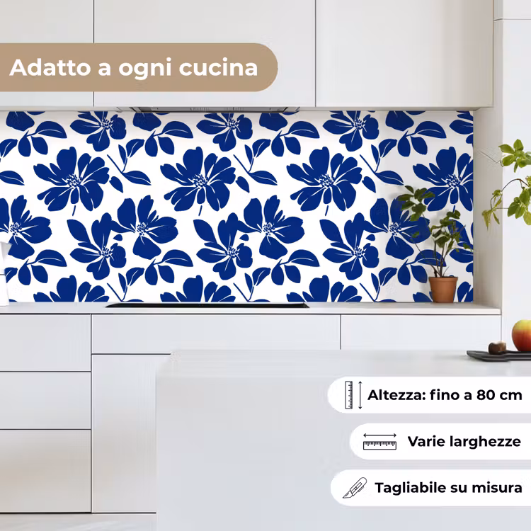 Schienale cucina - Floreale - Moderno - Blu — 7
