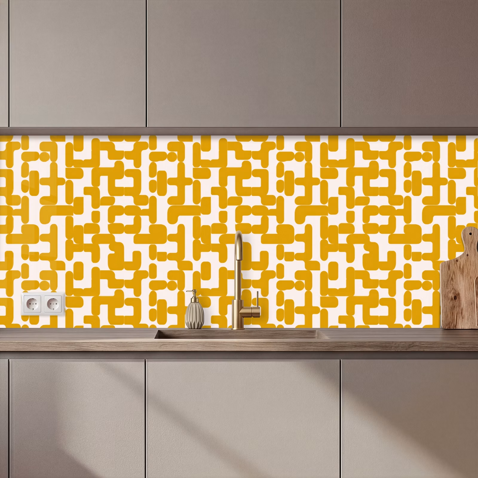 Schienale cucina - Giallo - Beige - Motivo — 1