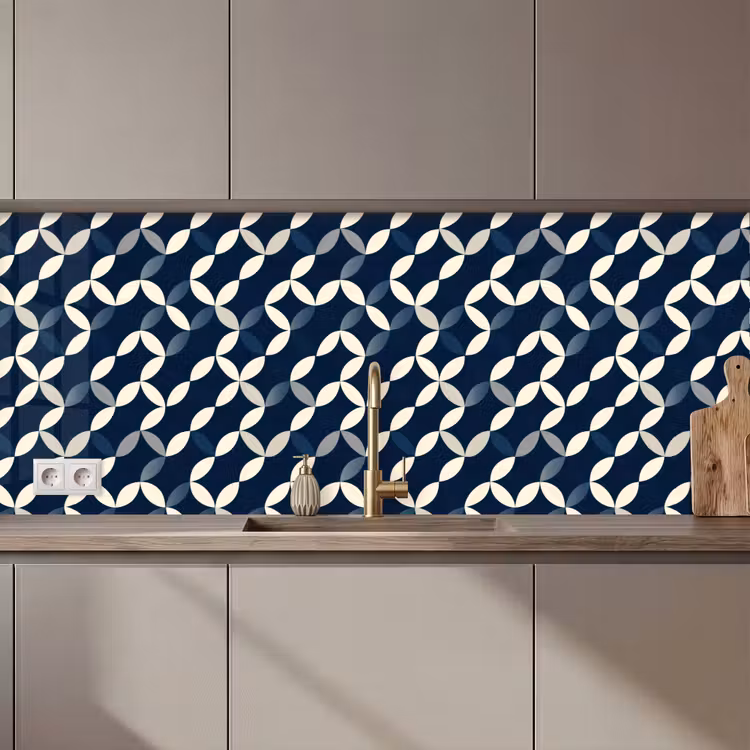 Schienale cucina - Astratto - Motivo - Blu — 1