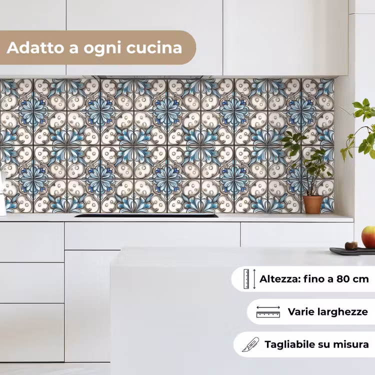 Schienale cucina - Barocco - Piastrella - Colorato — 7