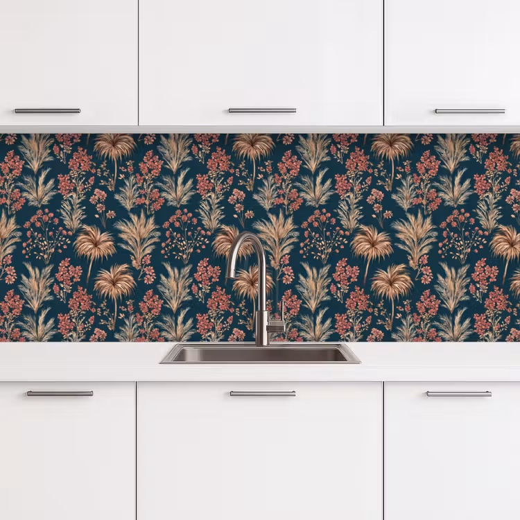 Schienale cucina - Botanico - Motivo - Blu — 4