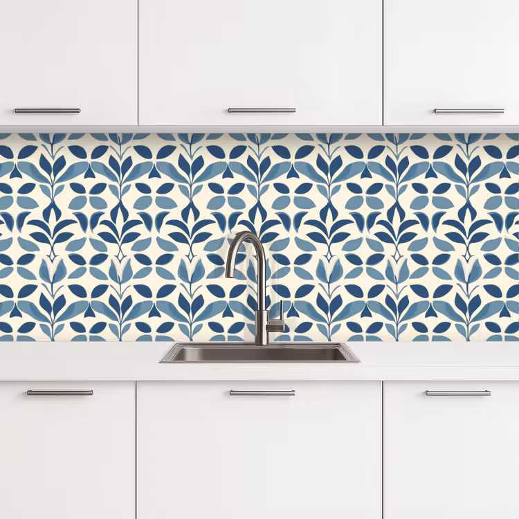 Schienale cucina - Flora - Moderno - Blu — 4
