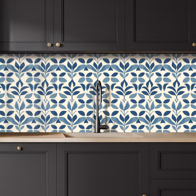 Schienale cucina - Flora - Moderno - Blu — 6