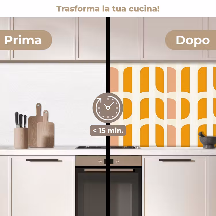 Schienale cucina - Geometrico - Motivo - Giallo - Rosa — 3