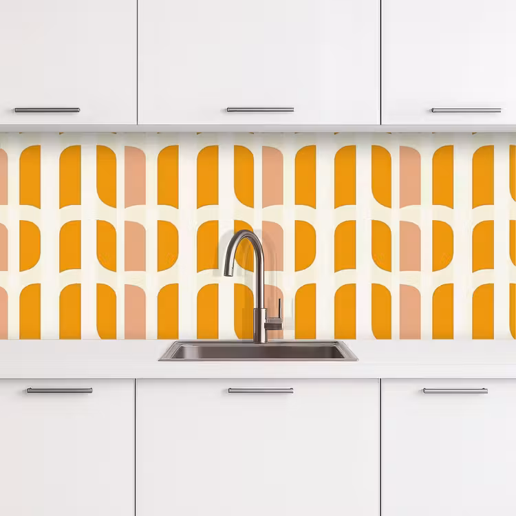 Schienale cucina - Geometrico - Motivo - Giallo - Rosa — 4