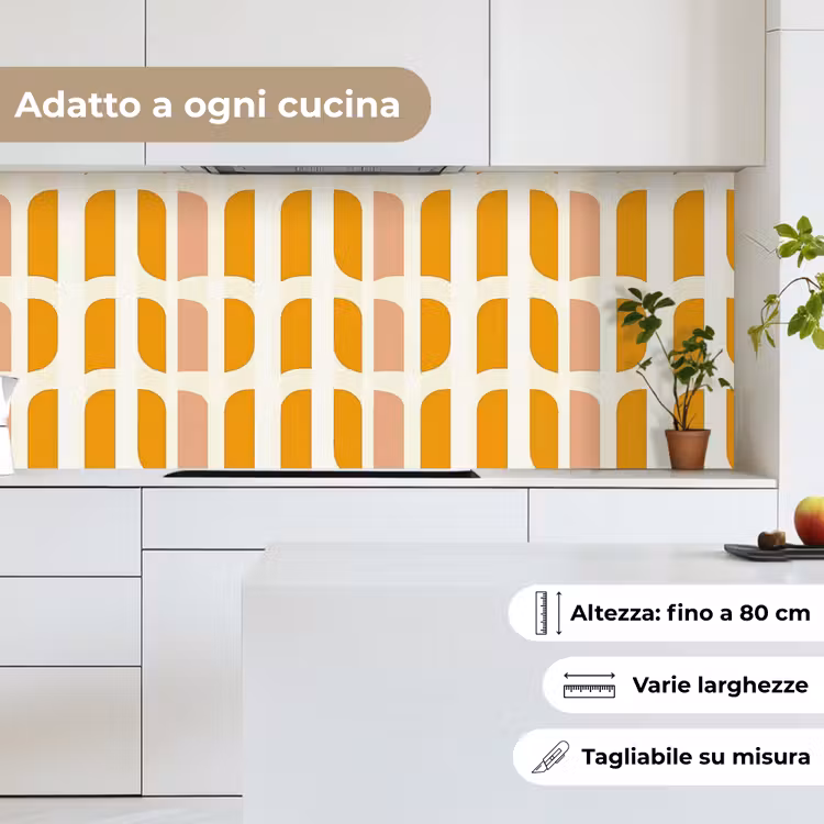 Schienale cucina - Geometrico - Motivo - Giallo - Rosa — 7